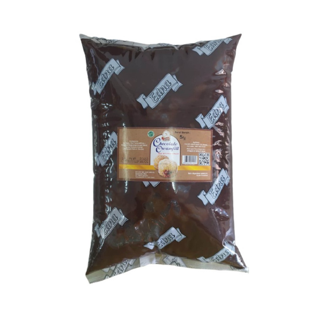

Edna Cream Coklat (Vla Isian Roti Rasa Coklat) 500gr plastik Bening