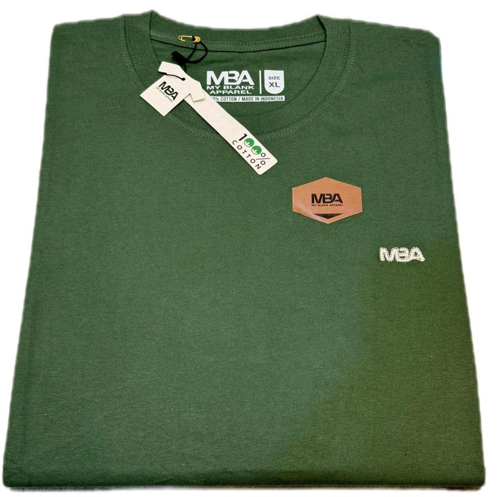 RECOMMENDED Kaos Polos Lengan Pendek LOGO BORDIR MBA MY BLANK APPAREL Kaos Baju Pria Unisex 100%