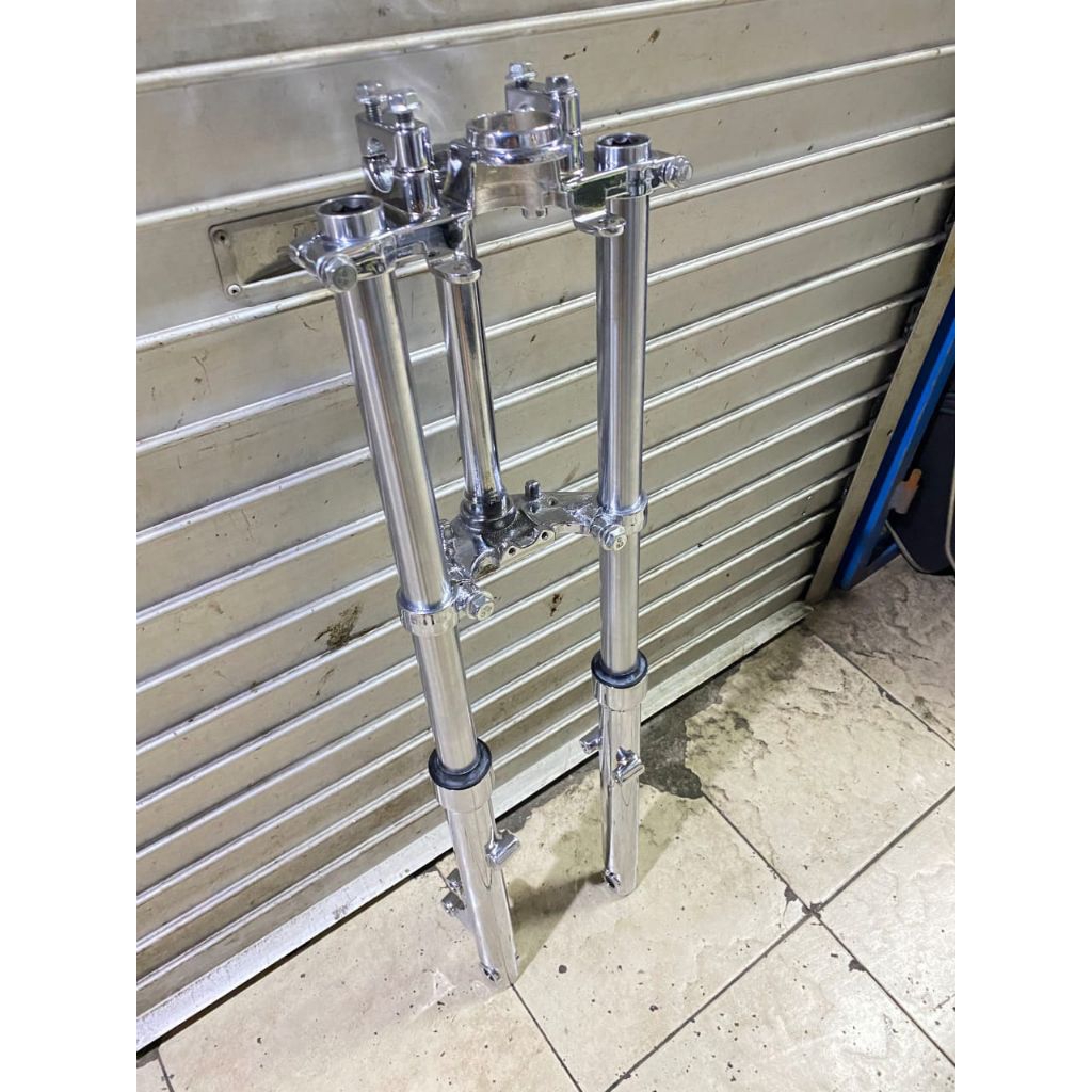 Shok skok shock sok depan Yamaha RX king finishing full chrome crome celup