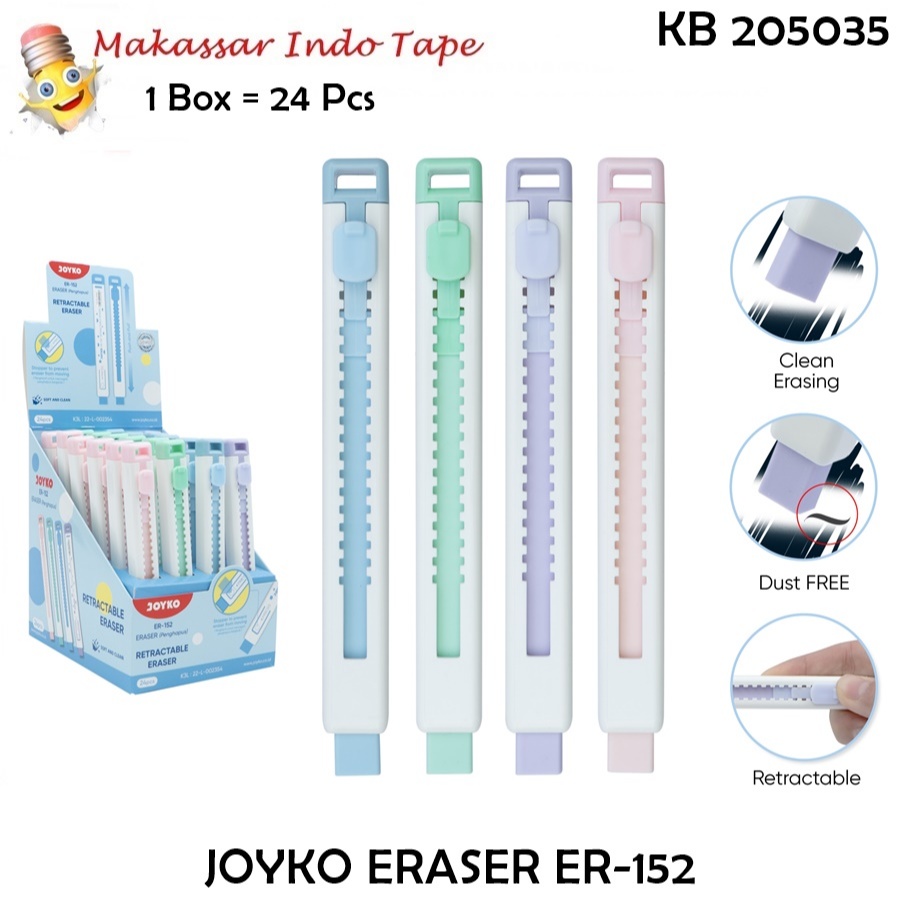 

[1BOX/24PCS] JOYKO Penghapus Eraser ER-152 Retractable Eraser