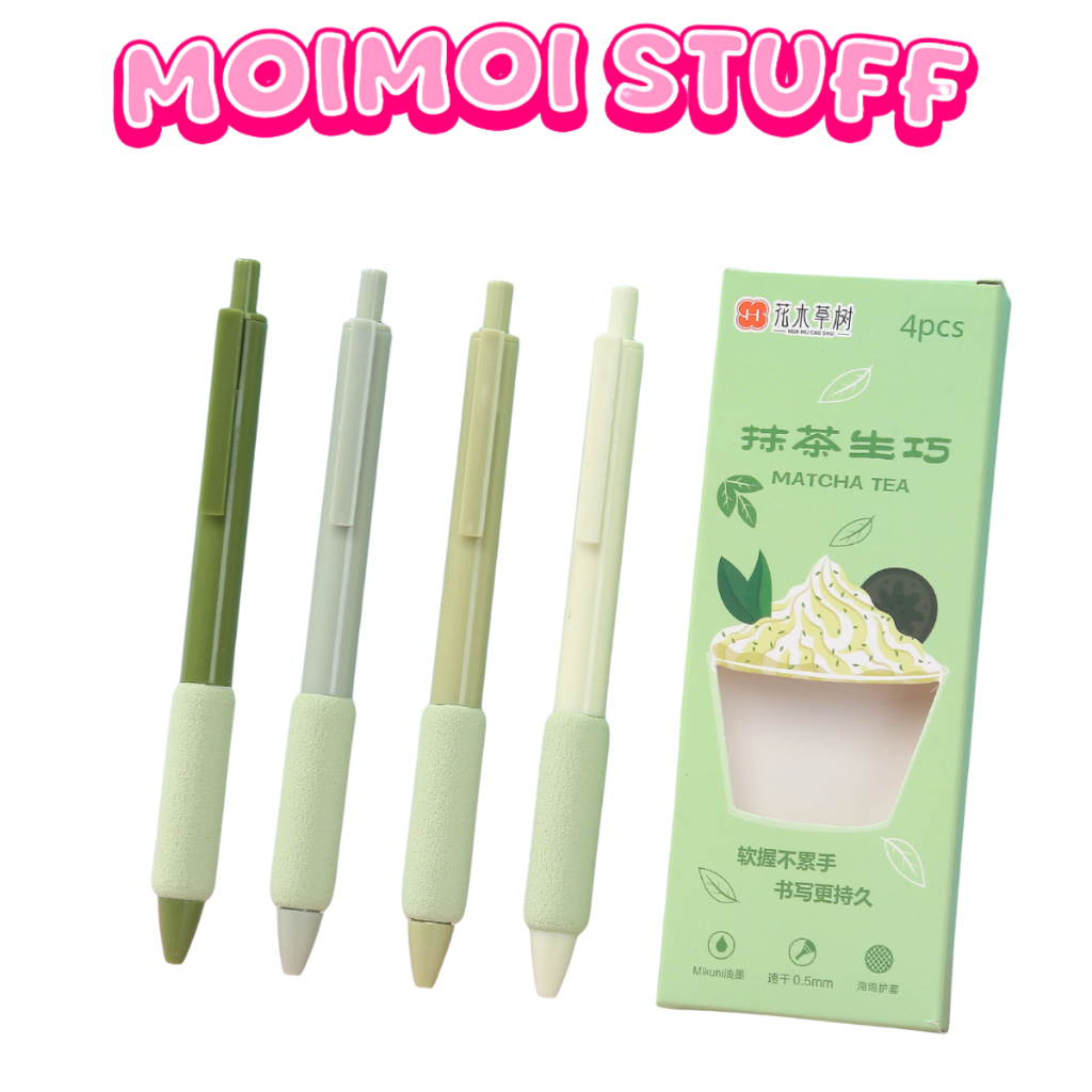 

MM - Pulpen Tinta Hitam H1038 Set 4 Pcs Pena 0.55mm Alat Tulis Sekolah Dan Kantor Anti Bocor Pulpen Anti Slip Gel Retractable Cepat Kering