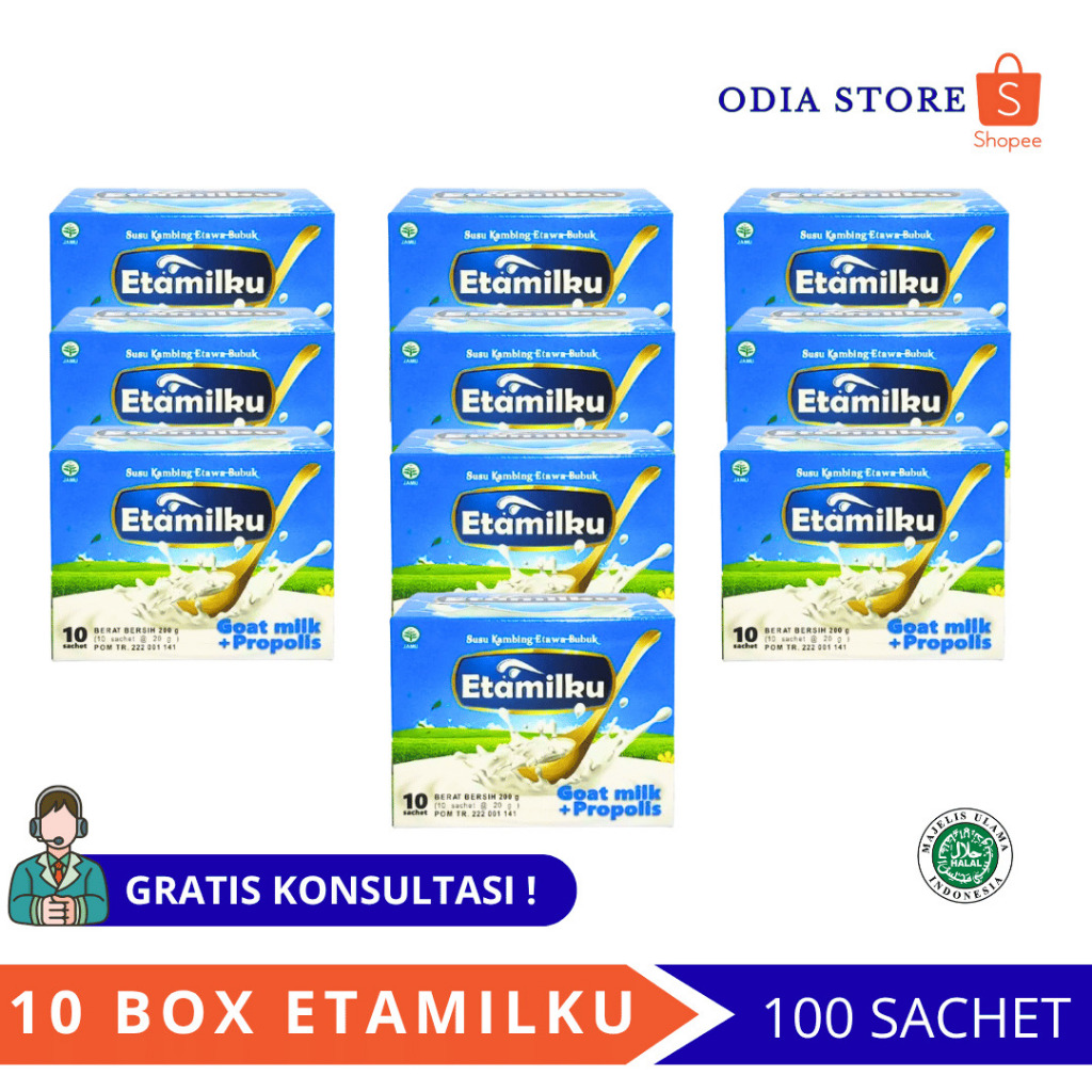 

BPOM PAKET HEMAT 10 BOX ETAMILKU Susu Kambing Etawa Bubuk Plus Propolis