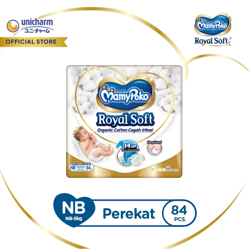 Mamy - MamyPoko Royal Soft Organic Cotton - NB 84 - Popok Tape