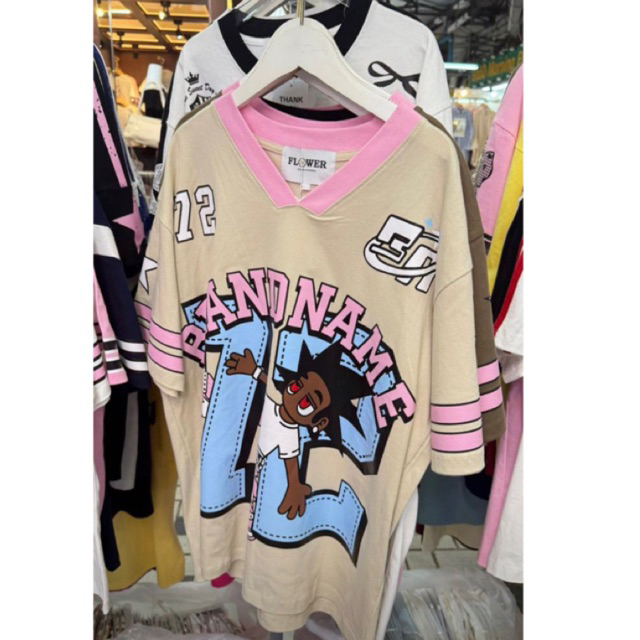 KAOS FLOWERS OVER SIZE BASKET BALL IMPORT BKK