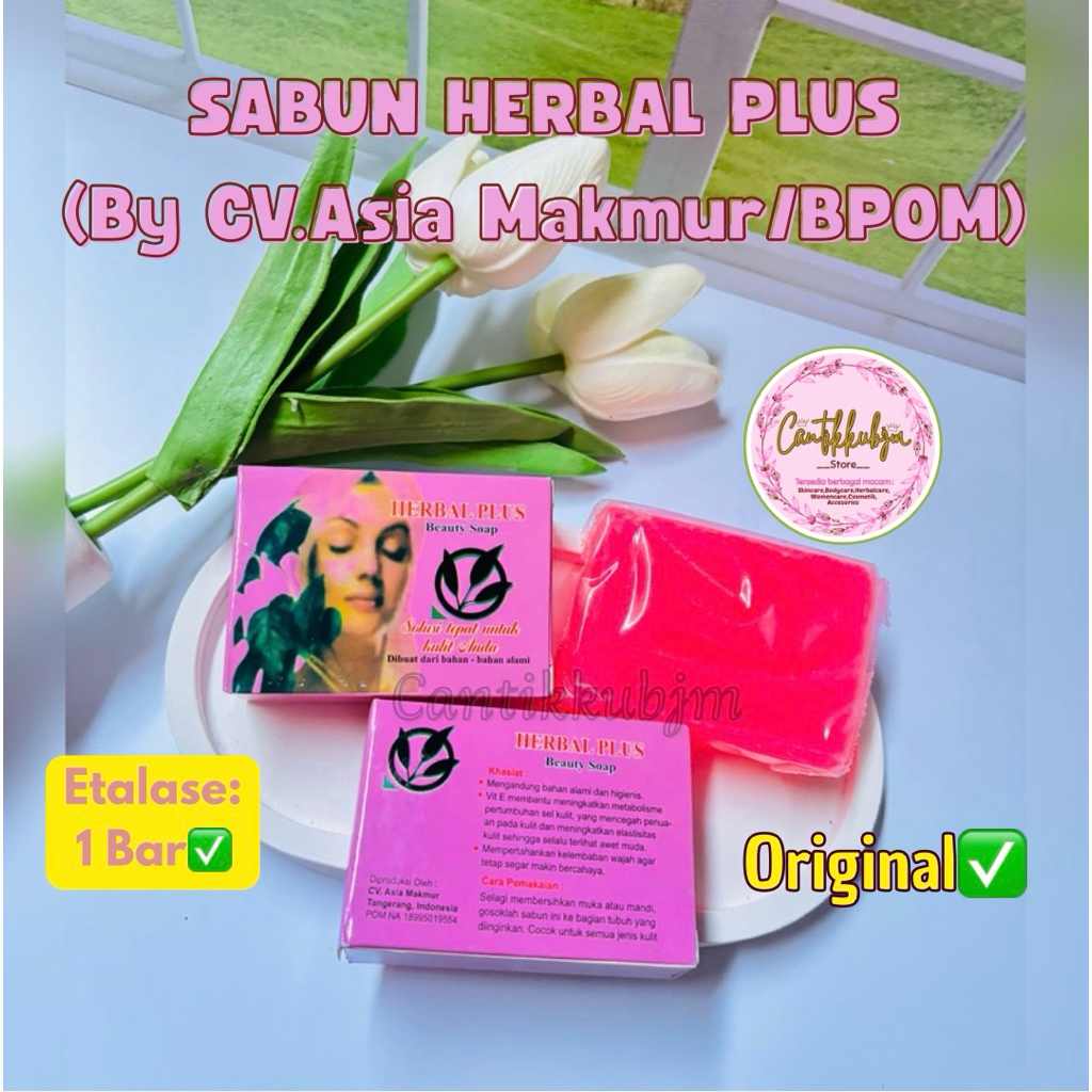 HERBAL PLUS TRANSPARANT SOAP / SABUN HERBAL PLUS BPOM ORIGINAL