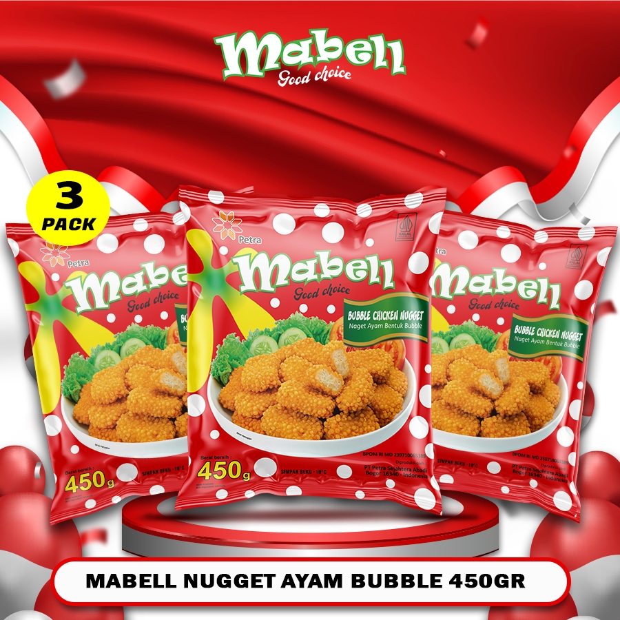 

Mabell Nugget Ayam Bubble Crispy 450 Gram Promo 3 Pack