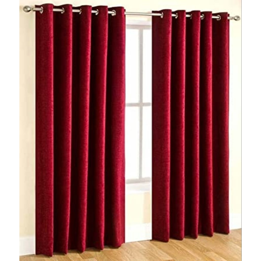Gorden Jendela Gorden Pintu Gorden Studio Khusus Warna merah marun