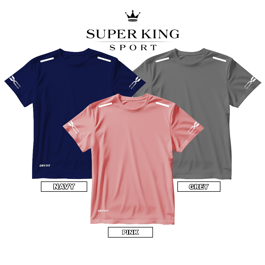 Kaos olahraga dryfit Kaos training polos Kaos sport lengan pendek Baju olahraga dryfit Kaos gym fitn