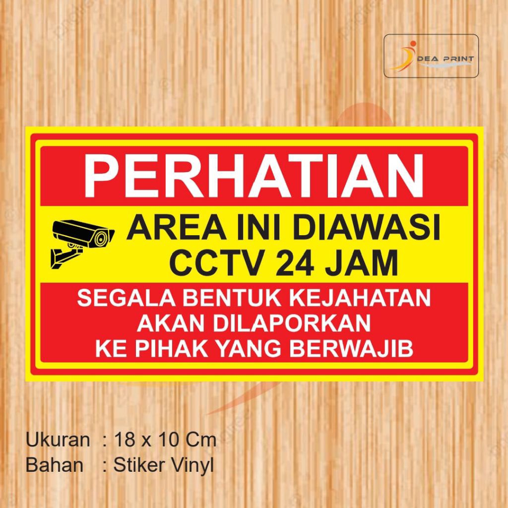 

STIKER CCTV 24 JAM BAHAN VINYL PREMIUM TAHAN LAMA AWET