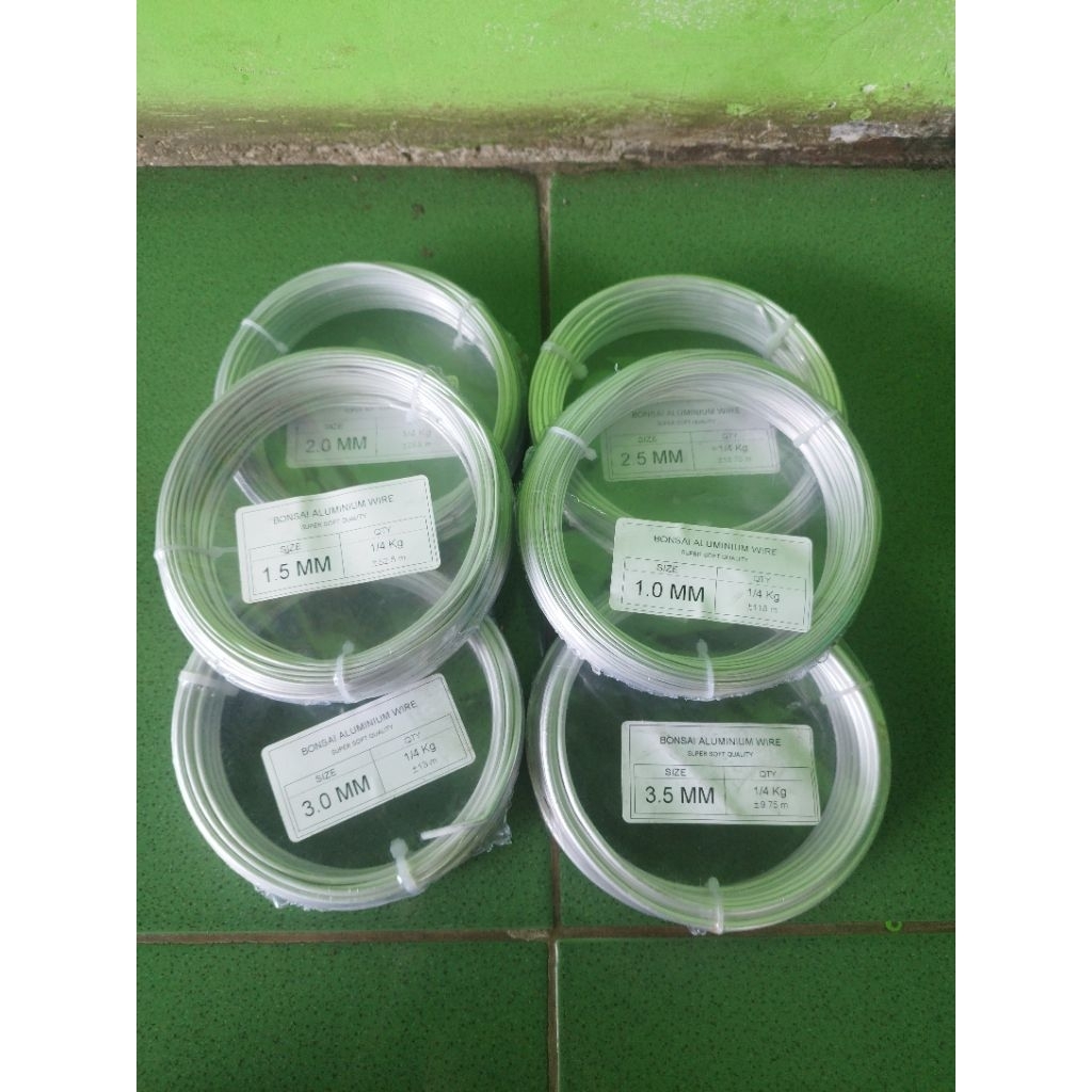 kawat bonsai alumunium wire super quality soft quality 250 gram//kawat bonsai alumunium Glossy