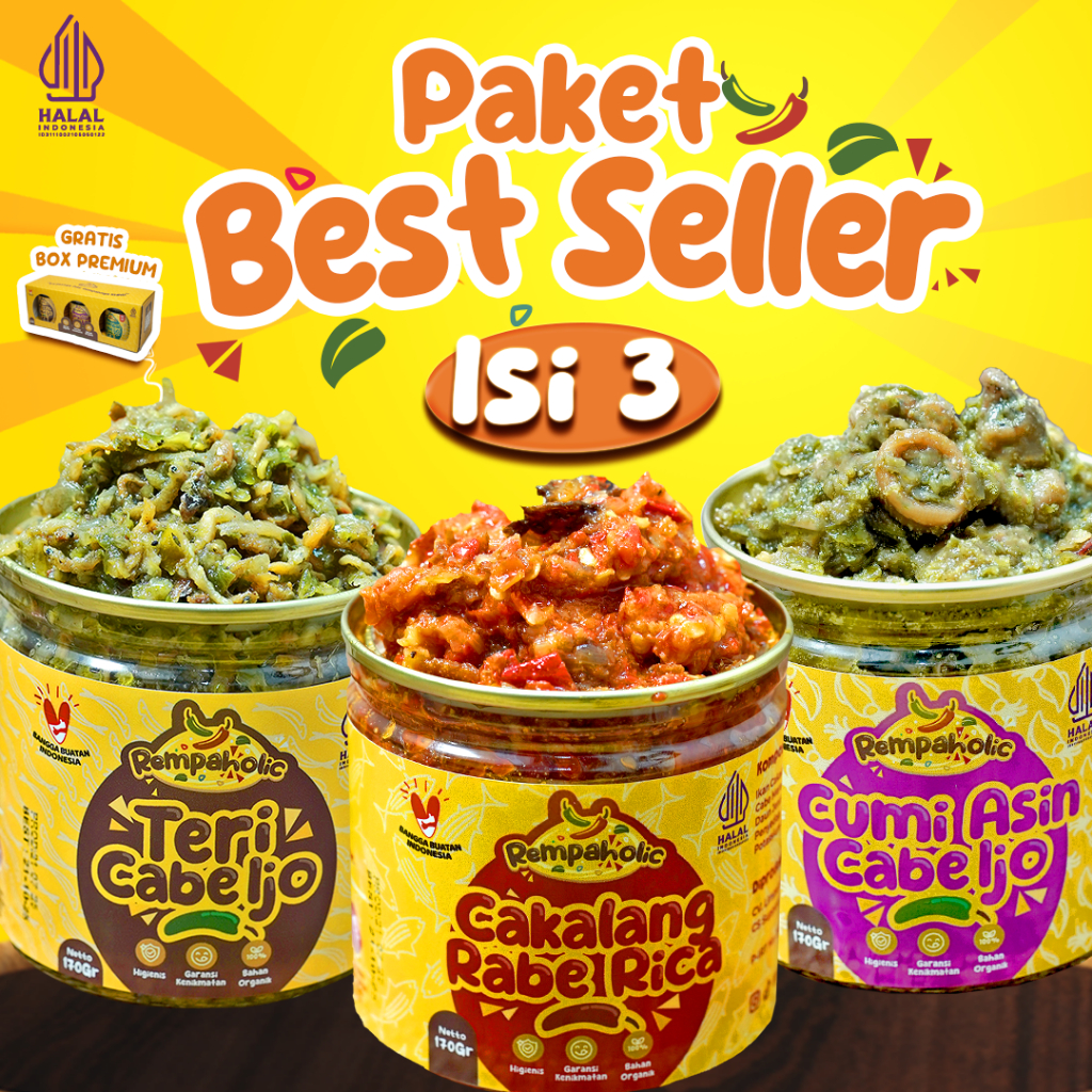 

Rempaholic - Paket Best Seller Sambal Rempaholic 3 Varian - Sambel Pedas Enak & Praktis