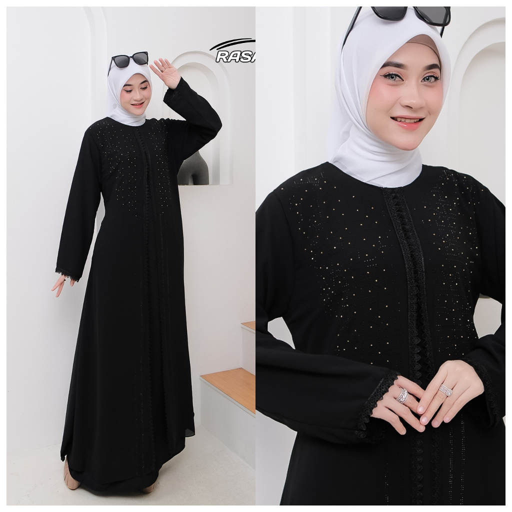 Abaya Pesta Hitam Mewah Payet untuk Anak & Remaja Tanggung –Pilihan Terbaik untuk Remaja Muslimah Mo