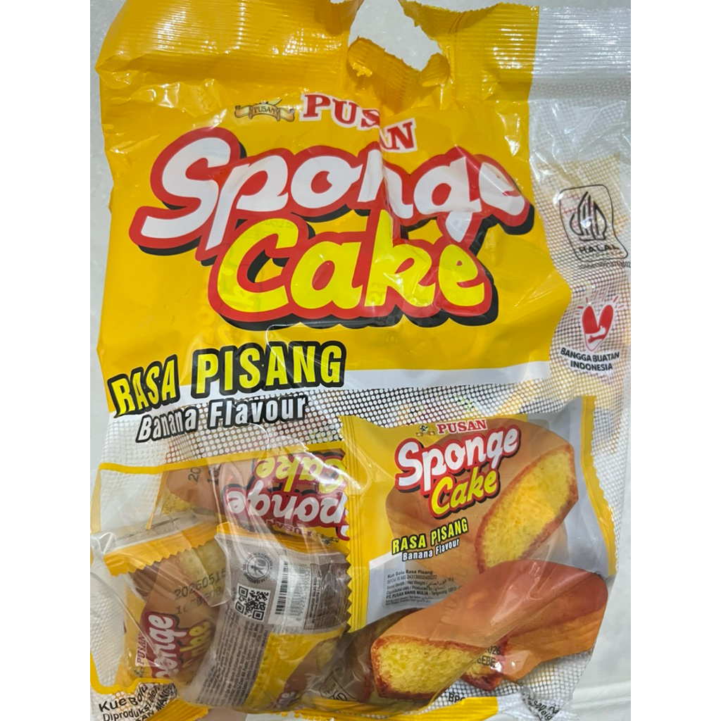 

Sponge cake rasa pisang 1 pack isi 20 pieces
