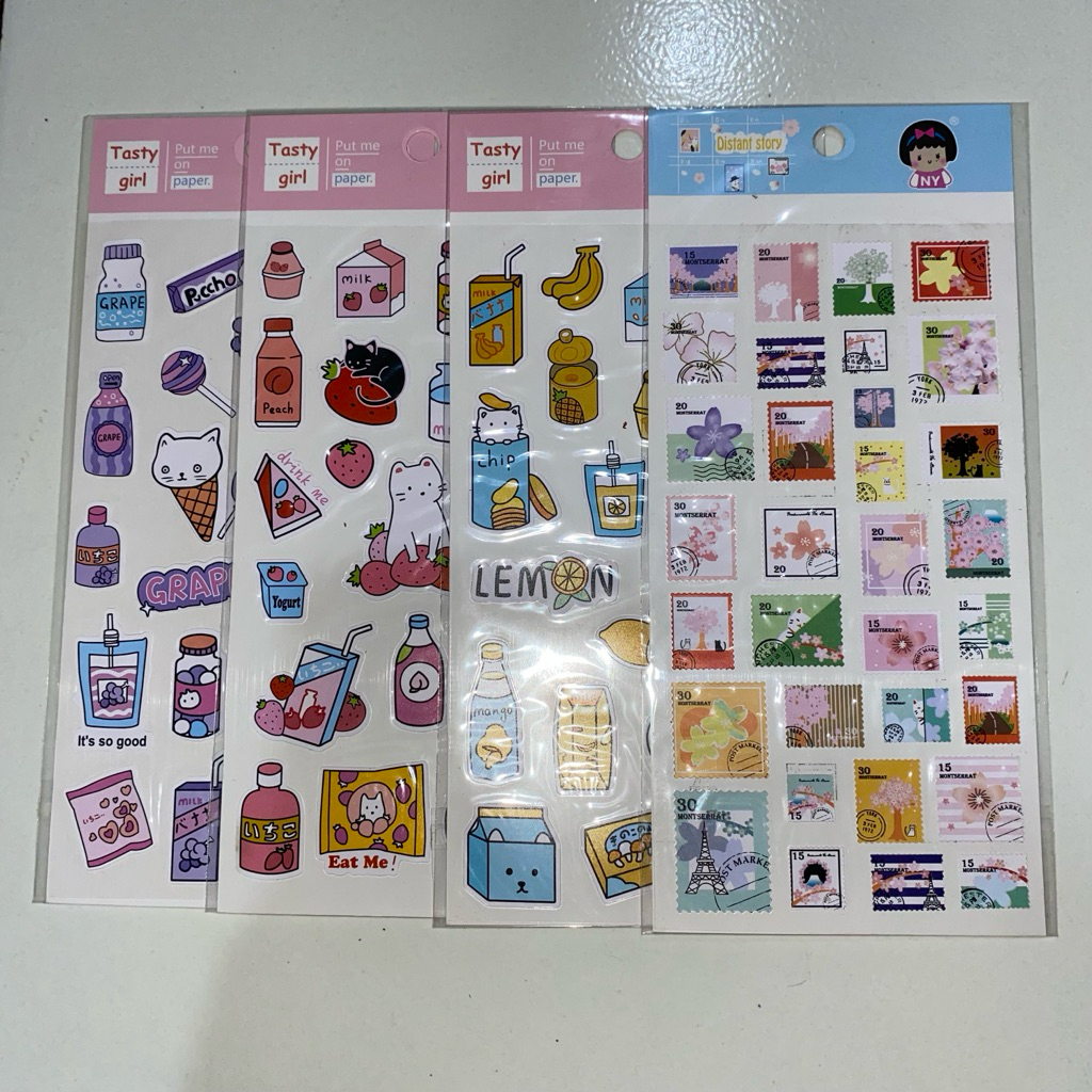 

Sticker fruit milk strawberry pink purple (SEALED)