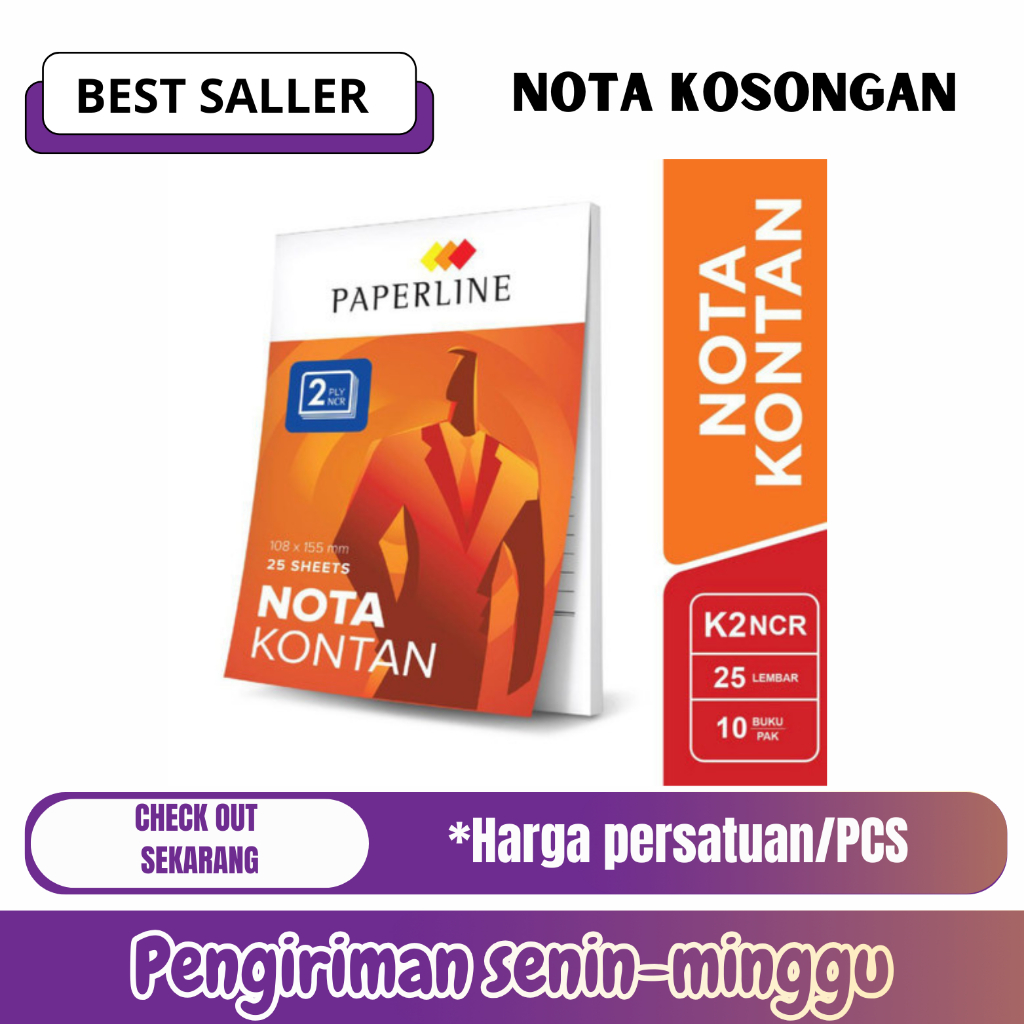 

Buku Bon Nota Kontan Kecil Paperline 2 Ply Rangkap NCR