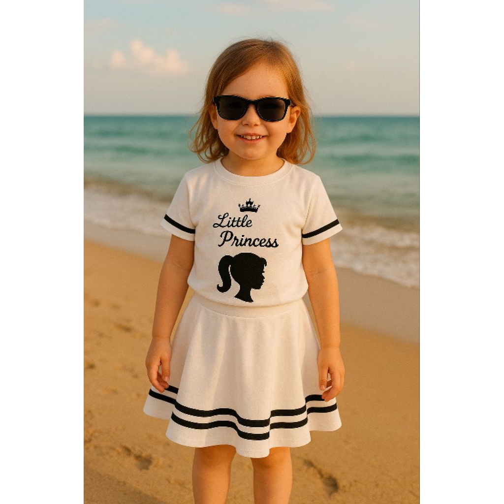 Set Crop Top Anak Perempuan Princes