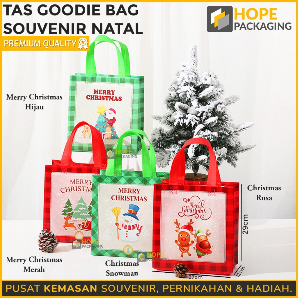 

Tas Goodie Bag Natal/Souvenir Christmas Karakter Lucu/Tas Hadiah Natal/Kemasan Hadiah Natal Anak