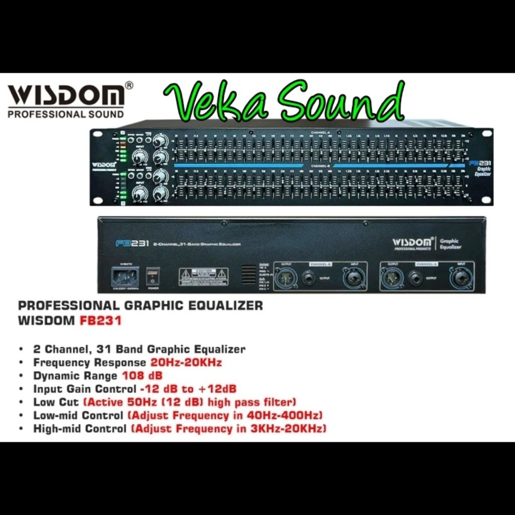 Equalizer Wisdom FB231 Dual 31 Band Stereo  Graphic Equalizer Wisdom FB 2312X31 Band Original