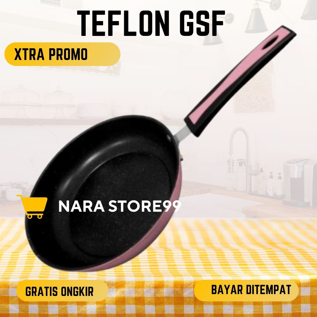 wajan teflon gsf frypan gsf teflon series g-1522 g-1520 g-1526 teflon anti lengket gsf 22 20 26 cm