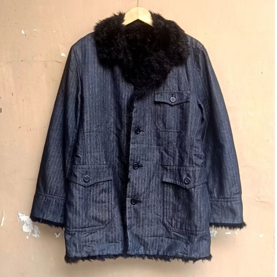Jacket denim sherpa comme ca ism japan vintage