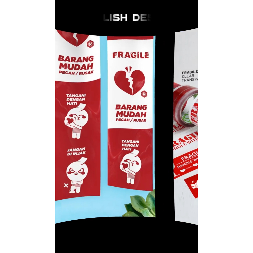 

Lakban Fragile Unboxing Inggris Mudah Pecah Jangan Dibanting 45mm x 60y Handle With Care