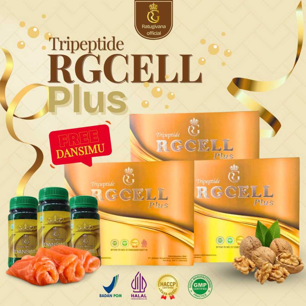 PAKET HEMAT. 3 BOX RG CELL TRIPEPTIDE BONUS DANSIMU AMPUH MENGATSAI DIABETES KANGKER DAN STROKE