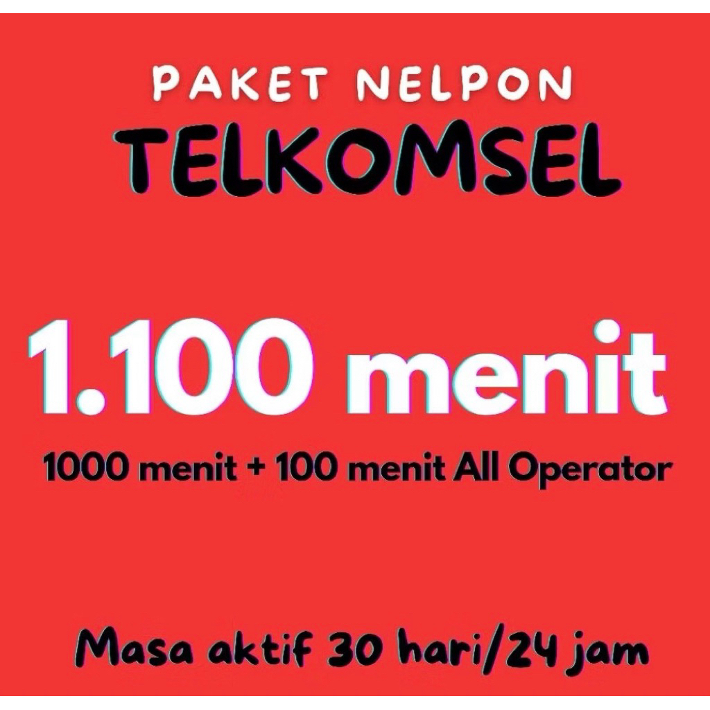 Paket Telpon Telkomsel All Oprator 1000 menit 30Hari Nasional