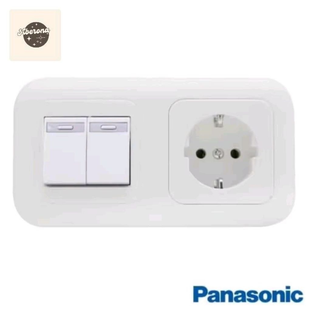 StopKontak dan Saklar Seri 2 Gang Tempel Inbow PANASONIC WEJP