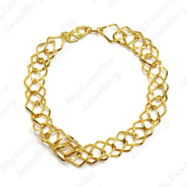 Gelang Dewasa Variasi Ketupat Gelang Emas Asli Kadar 875