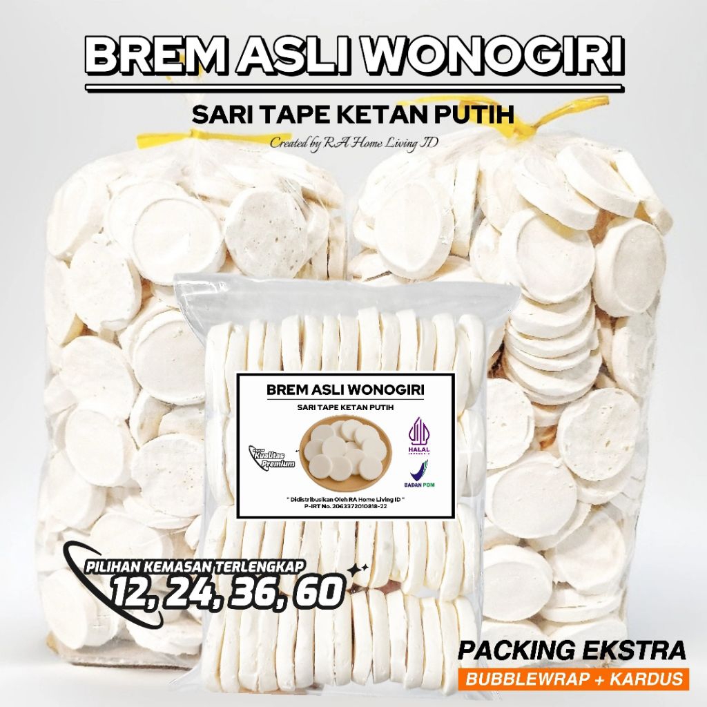 

BREM WONOGIRI ASLI ISI 12 24 36 60 - SARI TAPE KETAN PUTIH RASA ASAM MANIS PREMIUM