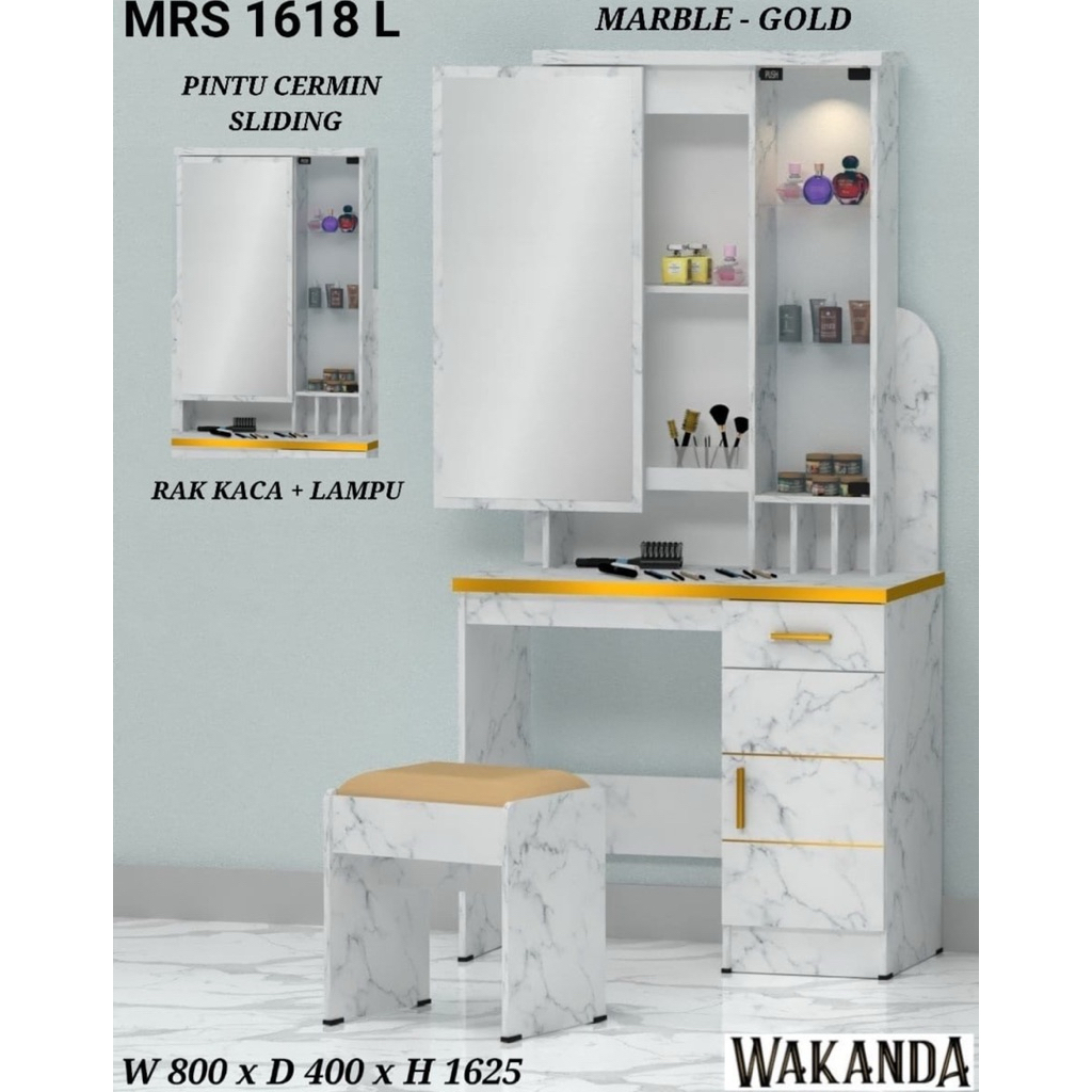 meja rias sliding berlampu murah