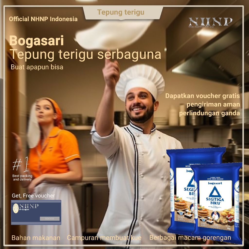 

Tepung terigu, Bogasari segitiga biru, tepung serbaguna 1KG