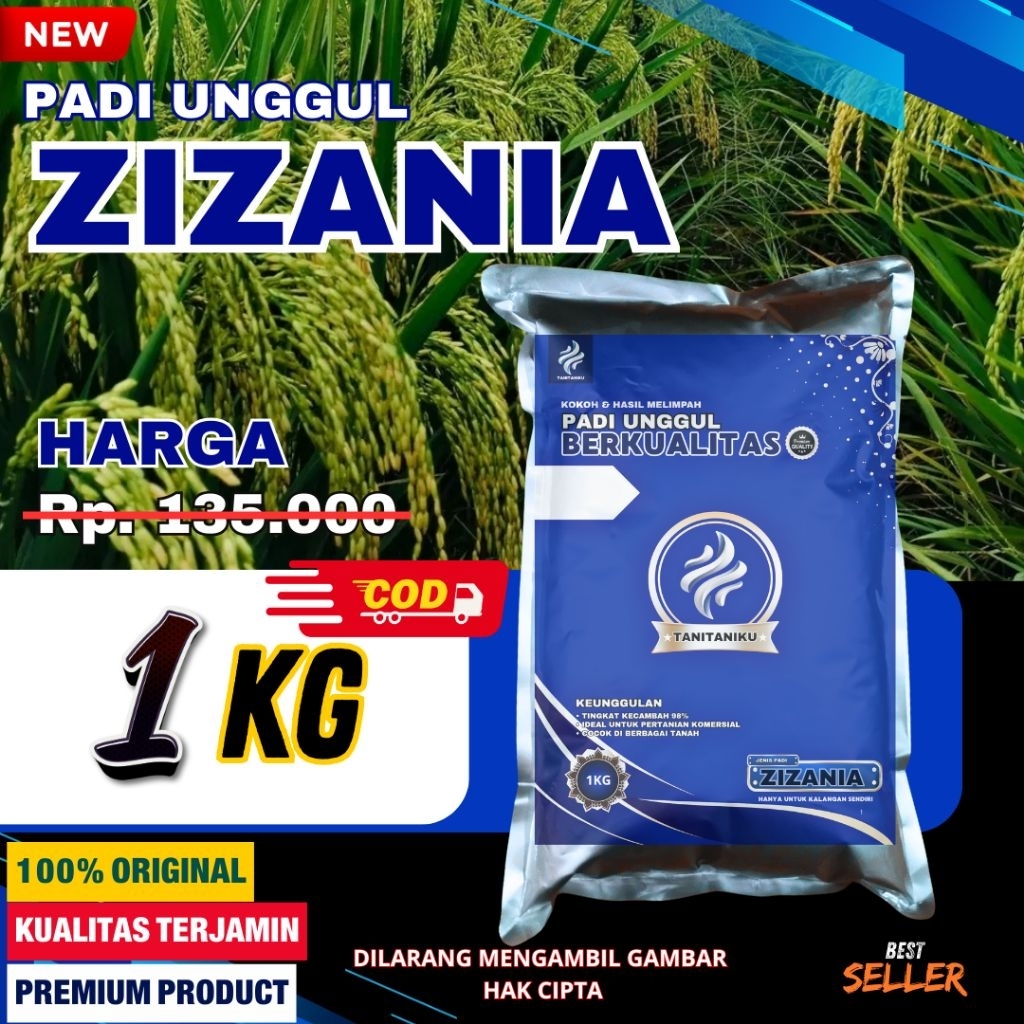 Benih padi unggul zizania aceh original kemasan 1kg