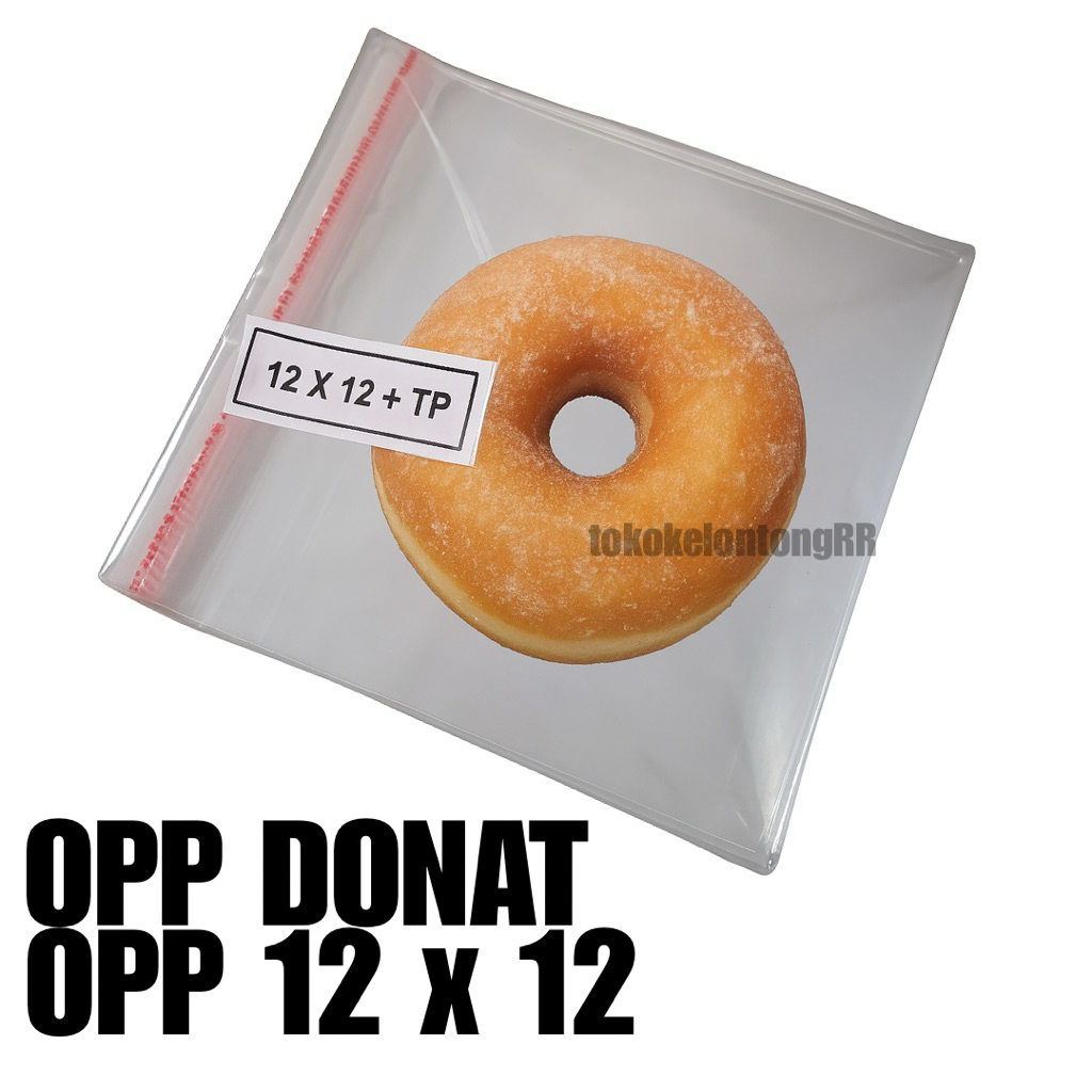 OPP DONAT | OPP 12x12 | PLASTIK LEM UNTUK DONAT