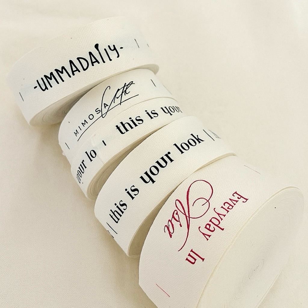 

(FREE DESIGN) 100meter Label Katun Import Import Label Custom Label Baju