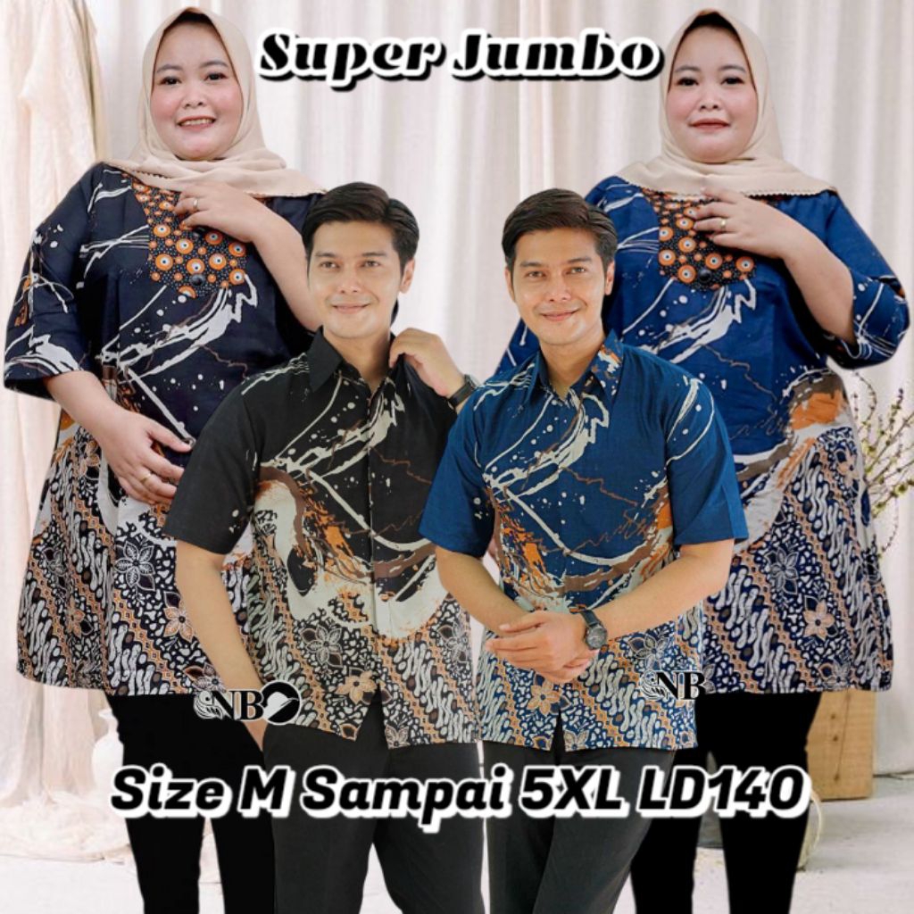 Baju Batik Tunik Couple Jumbo Ld 140 Atasan Halus Motif Terbaru