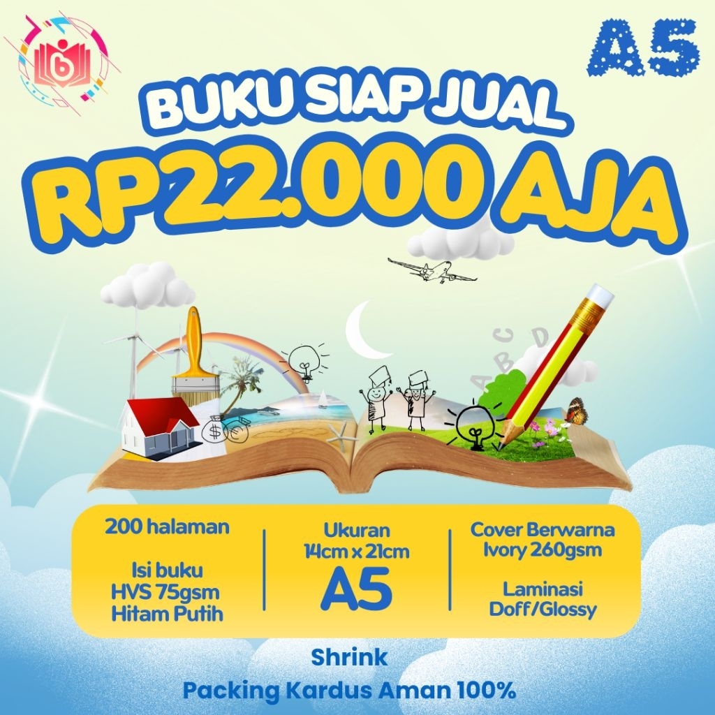 

CETAK BUKU SIAP EDAR/UKURAN A5/ISI HVS 75GSM