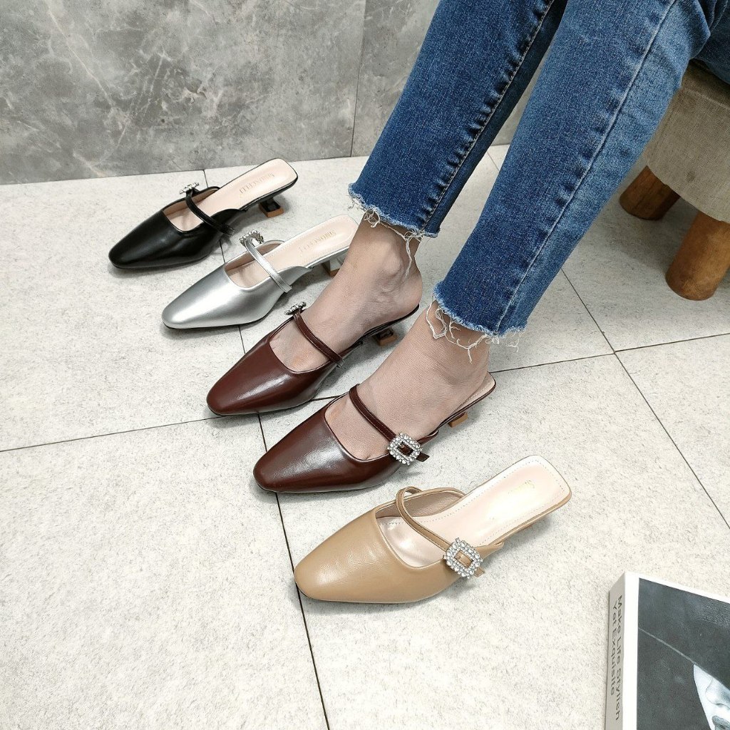 Simoncelli Sandal Wanita Heels 3 Cm | Sandal Kerja Wanita | Sandal Heels Pesta Import E100-13