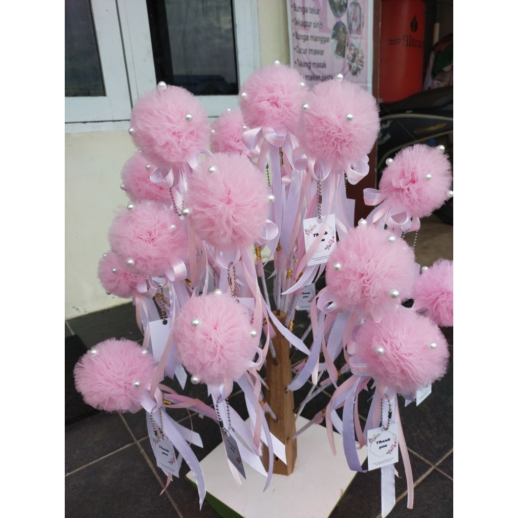 satuan bunga telur pompom / pokok telok / pompom tile / nikah yuk pontianak