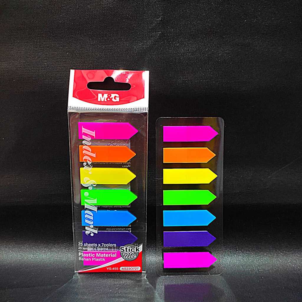 

PEMBATAS BUKU, STICKY NOTES, KERTAS MEMO, POS IT PI WARNA AS23O727 YS 455 45x12mm M&G