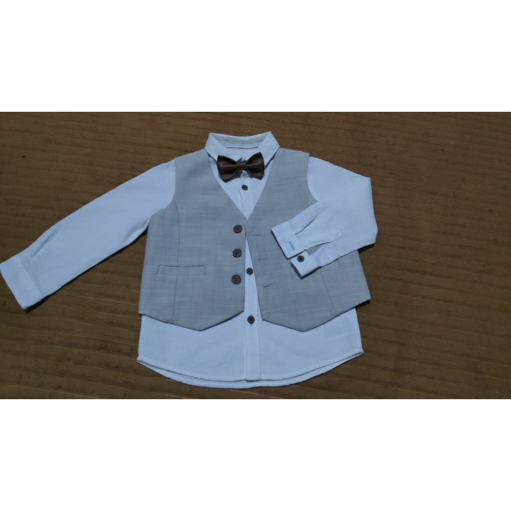 preloved tuxedo atau setelan jas baju formal kemeja putih mothercare