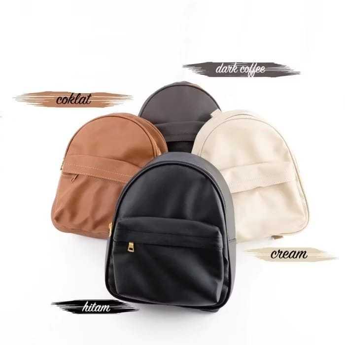 Tas Ransel Wanita ALISYA Tas Gendong Multifungsi Kulit Sintetis Halus