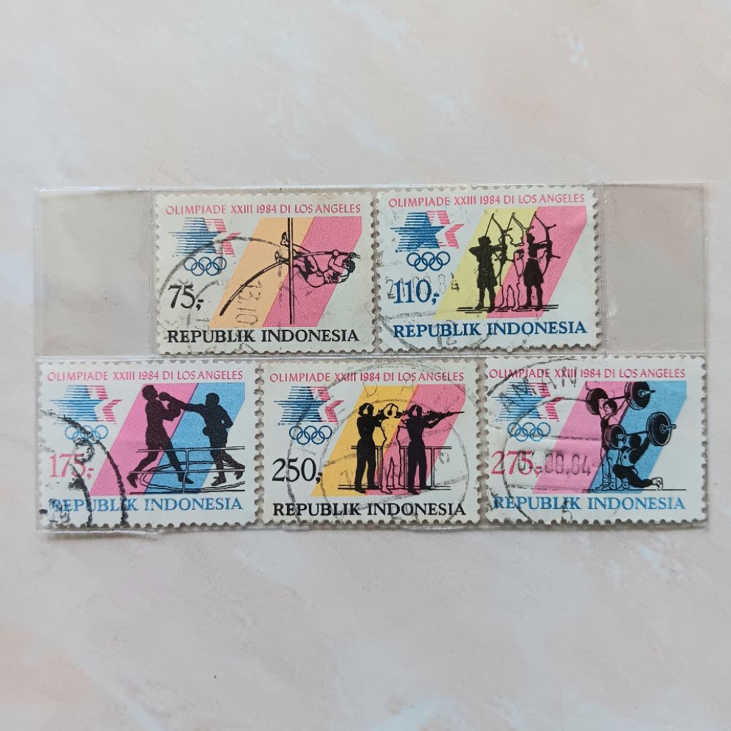 

(AC) Perangko Indonesia 1984 Olimpiade XXIII Los Angeles Set 5 pcs Used