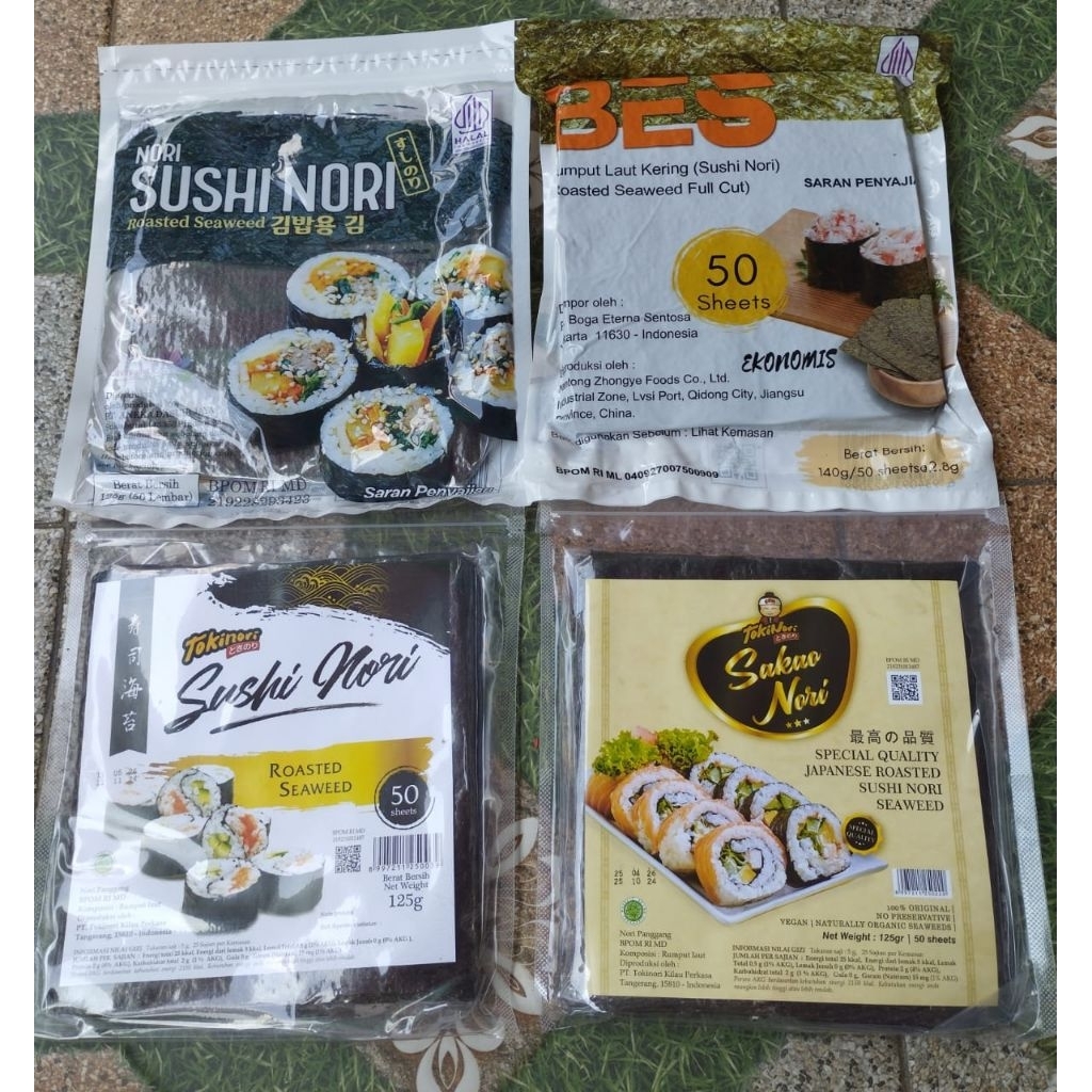 

Nori Sushi Halal 50 lembar murah manjun tokinori sakao nori java tokinori dried seaweed rumput laut bento sushi nori murah halal