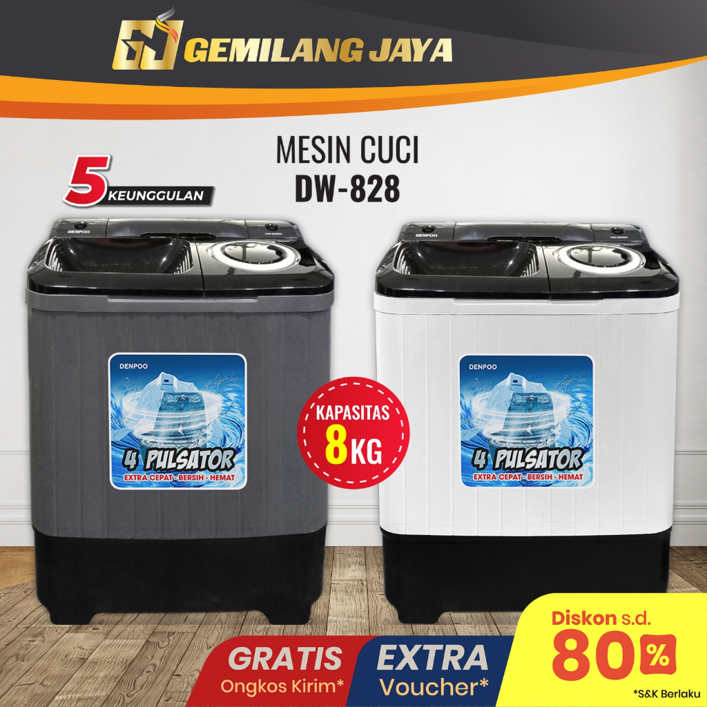 (LINK LUAR KOTA) Mesin Cuci 2 Tabung DW 8907B & DW 828