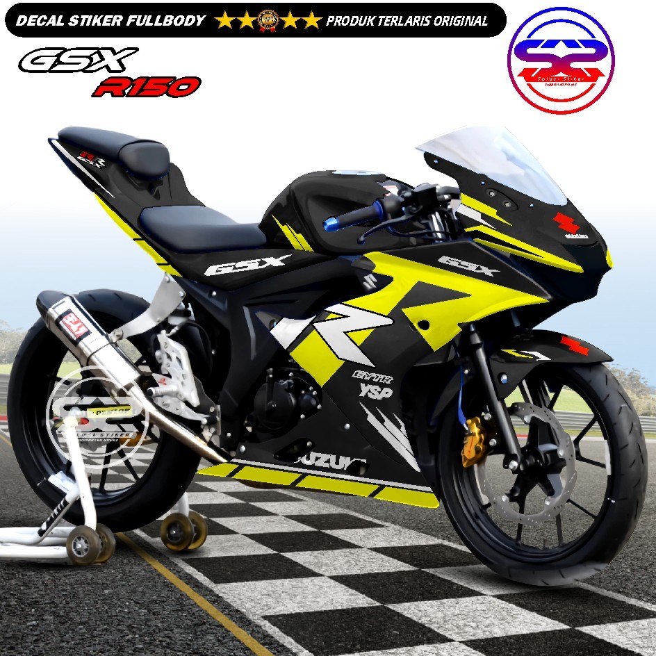 TERBARU BISA COD Decal Suzuki Gsx R150 Full Body Variasi R Hitam - Variasi Stiker Gsx R150 Full Body