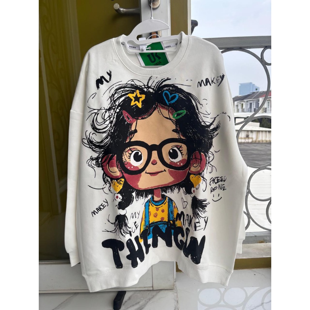 Sweater Oversize Wanita Korea, Sweater Wanita Korea Karakter