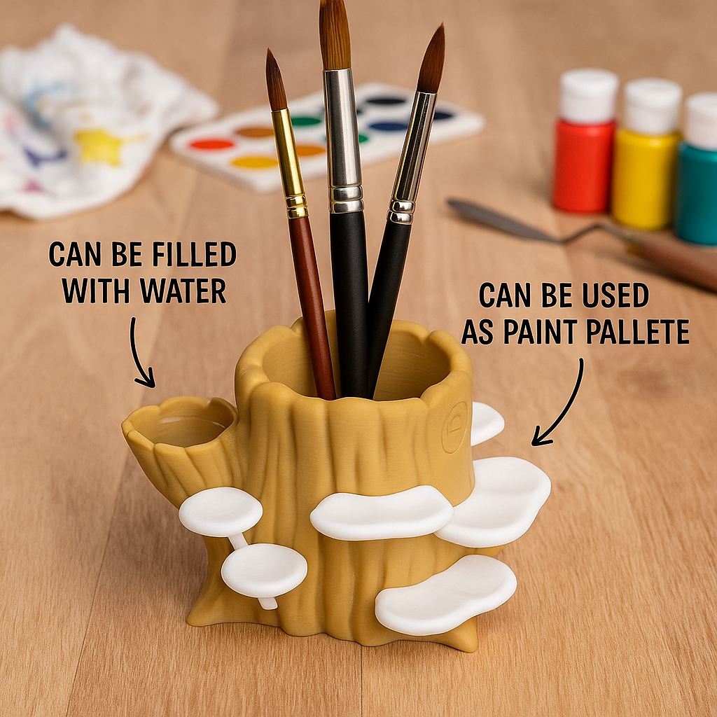 

Tempat Cat Akrilik Bentuk Tunggul Pohon – Palet Lukis Unik Tree Stump