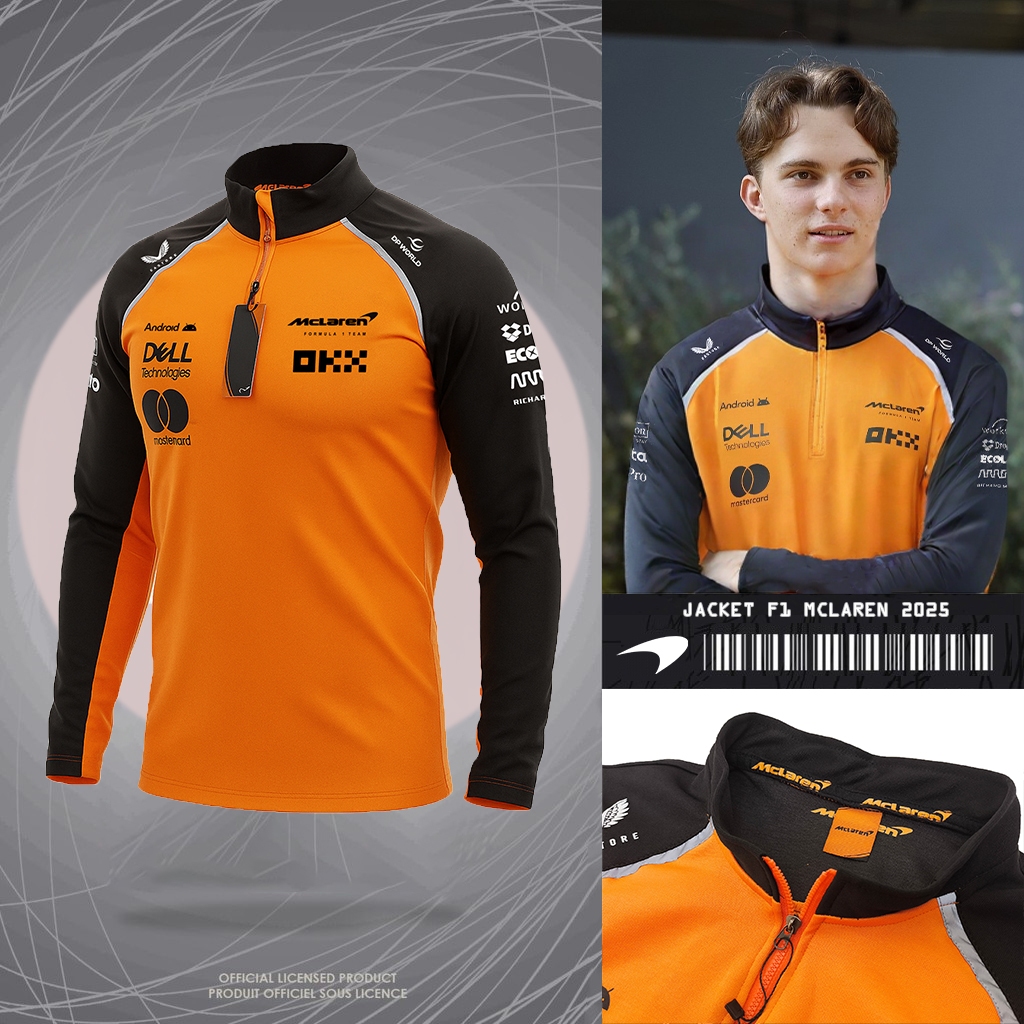 JACKET TEAM F1 MCLAREN BLACK ORAGE | JAKET PRIA KEREN TERBARU | HALFZIP TIM F1 RACING