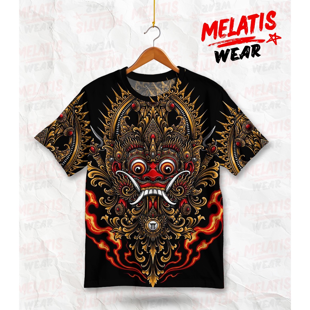 MELATIS WEAR Kaos Pria Wanita - Fullprint Leak Bali Art Vintage | MWK-54